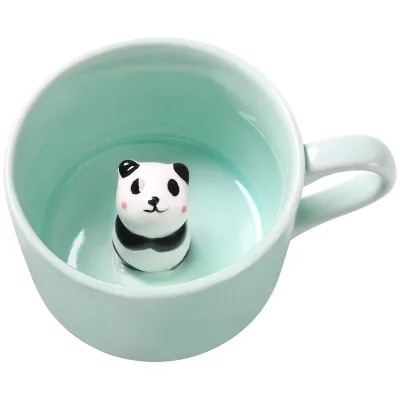 3D Animal Stainless Steel Coffee Tumbler 500ml Baby Panda Design Cute Christmas Birthday Gift for Family & Kids Office Use