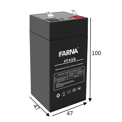 Sealed Maintenance-Free 4V 4ah AGM Lead Acid Battery for UPS Lighting Power Tools Consumer Electronics and Storage Applications