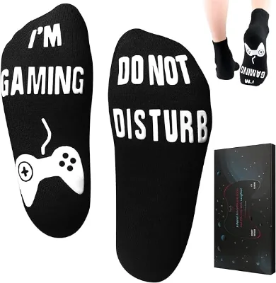 Do Not Disturb I'm Gaming Socks Fathers Day Dad Gifts for Men Alphabet Game Socks Custom