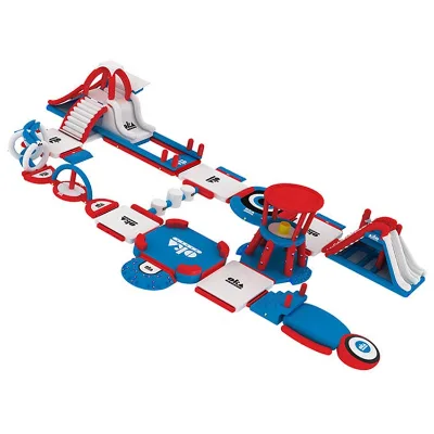 Customize good price small inflatable floating water park for adult and kids