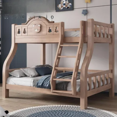 Rubber Wood Odorless Double Decker Comfortable Children's Bed Anti-knock Anti Child Fall Bedroom Children's Beds