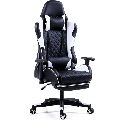 Embroidered LOGO Steel Frame Good Price Gaming-Sessel Free Sample PC Chair Gaming White Gaming Chair with Footrest