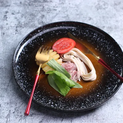 Charger Plate Ceramic Dinner Plate Black Porcelain Decorative Plate for Restaurant