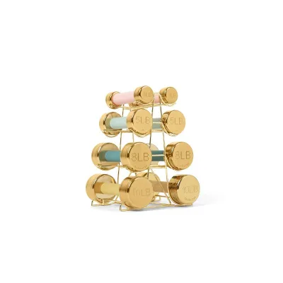 Wholesale Gym Equipment Fitness Rose Golden Electroplating Titanium Plating Stainless Steel Customized Logo Chrome Dumbbell Set