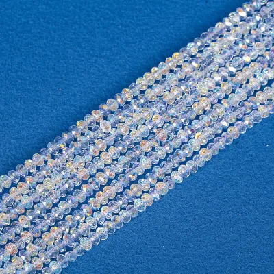 Shinning Faceted Lantern Shape Glass Beads Transparent Plated AB Color Bead for DIY Bracelets & Necklaces Jewelry Production
