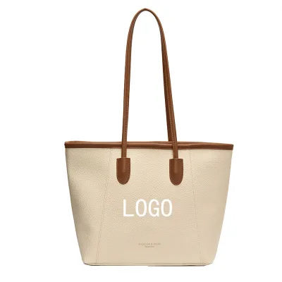 OEM/ODM Discount New Tendance Autumn Summer Lady's Waterproof PU Tote Bags for Commuting Large Capacity