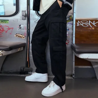 Custom Design Logo Men's Casual Trousers Jogger Pants Gym Track Sweatpants Baggy Cargo Pants