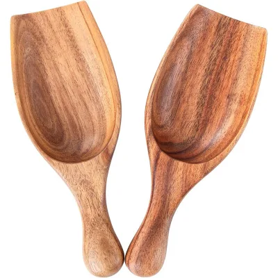 Big Coffee Scoop Shovel Ground Coffee Spoon Wooden Bean Salt Spoons Wood Serving Spoons for Beans Powder