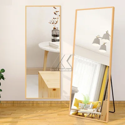 Bending Round Square Rectangle Wall Mounted Picture Photo Mirror Frame Brush Gold Color Customized Extrusion Aluminum Profile
