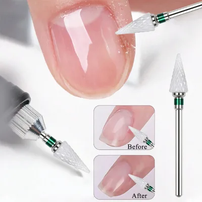 Professional Nail Polish Grinder Pointed Umbrella Shape Ceramic Russian Nail Prep Gel Remover Manicure Drill Bits