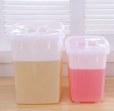 Plastic Food Bucket, Syrup Bucket, Milk Tea Ice Bucket, Commercial Cold Drink Milk Bucket, Freezer, White square Storage Bucket