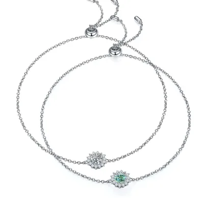 U45A Abiding 0.5CT D VVS Moissanite 925 Sterling Silver Bracelet for Women and Men