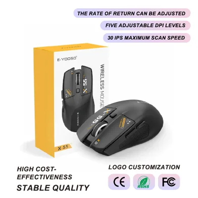 2.4G Wireless Ergonomic Office Mouse KA8G2 Low Power Sensor 5 Level Adjustable DPI Optical Computer Mice for PC Notebook