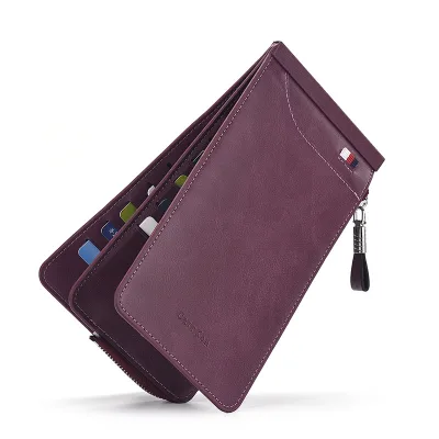 New men's and women's long multi-card wallet Korean version of large capacity double zipper multi-function card bag