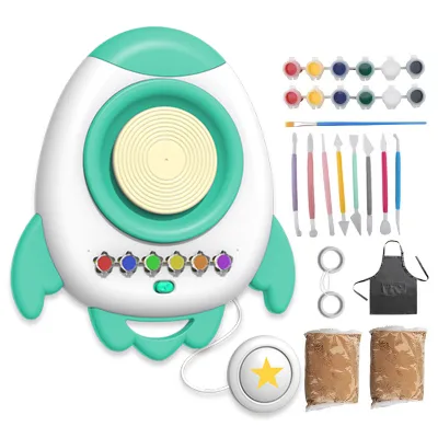 Wholesale Kids Science Diy Painting Crafts Toys Educational Colorful Art Clay Electric Ceramic Pottery Making Machine Kit Toy