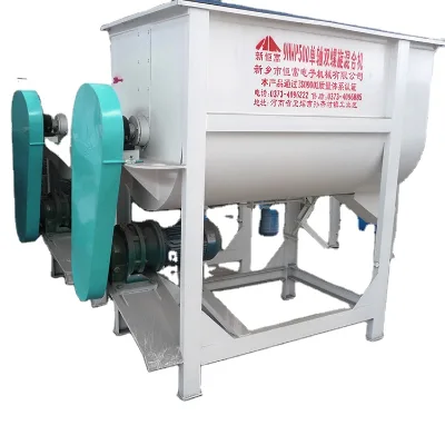 Horizontal Single Shaft Twin Screw Mixer Low Residue Dry Powder Feed Mixing Equipment