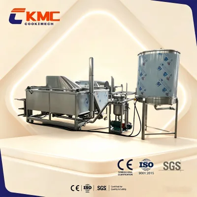 High Capacity 300LAutomatic Round Gas Frying Machine with Stirrer, for Potato Chips, Banana Chips and Mixed Snacks
