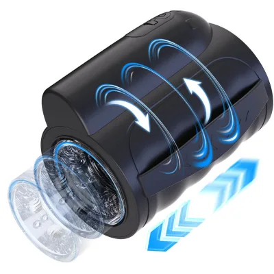 Dual-head Through-type Telescopic Rotating Male Masturbation Role-playing Tool Automatic Airplane Cup for Men