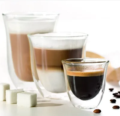Heat Resistant  Double Wall Glass Drinking Glasses Cup Set
