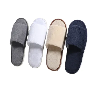 Regenerated EVA Non-slip Bottom Coral Velvet Thick slippers Custom Hotel SlippersCustom Hotel Disposable slippers