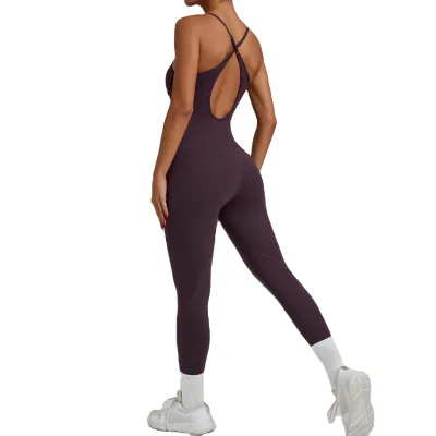 Women's Adjustable Strap Jumpsuit Comfortable Compression Stretch Soft Bodysuit for Dance Yoga Sports Jumpsuits
