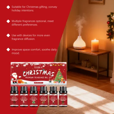 Private Label Christmas Body Care Sets Natural Essential Aromatherapy Christmas Gifts Essential Oils Set Box for Family