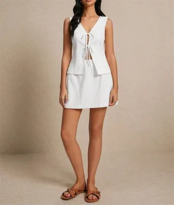 V-Neck Long Sleeve Pleated Patchwork Mini Dresses Working Office Loose Suit Mature Ladies Elegant Women