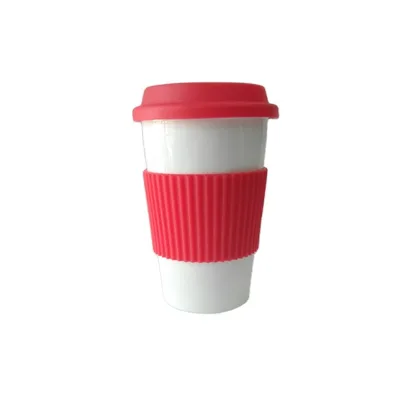 Double/Single wall ceramic travel mug sublimation ceramic custom travel mugs with lid
