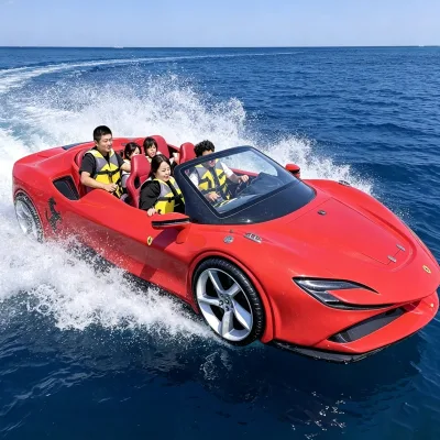 5 Seater Jet Car Boat High Speed Water Supercar Motorboat Luxury Sports Car Shape Ocean Speed Boat for Sea Water Sports