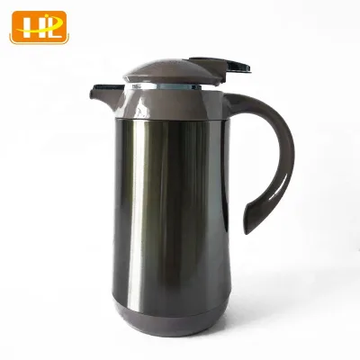 HUAXING Brand Thermos Brown Color Stainless Steel Insulated Coffee Carafe Flask with Glass Refill 8370S
