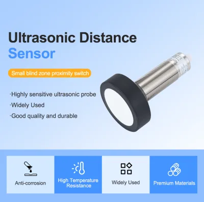 M12 Aviation Plug Ultrasonic Proximity Sensor 4-20mA RS485 Analog Output Replace Import Industrial Distance Measuring Sensor