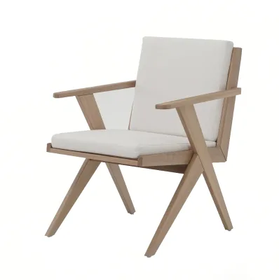 Wabi-sabi Vintage Solid Wood Restaurant Coffee Shop Hotel Soft Bag Lounge Chair