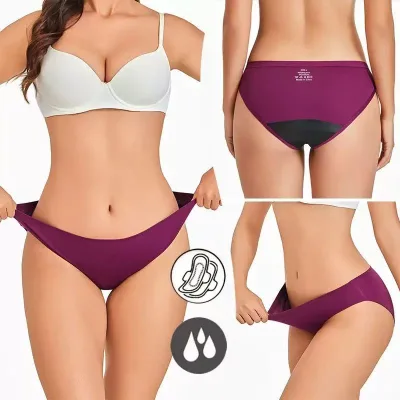 Customized Polyester Leak-proof Reusable Washable Period Underwear for Women Menstrual Heavy Flow Overnight Protection Panties