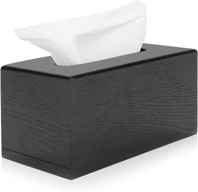 The Bottom Panel of the Wooden Tissue Box Slides so You Can Fill the Container With Facial Tissues