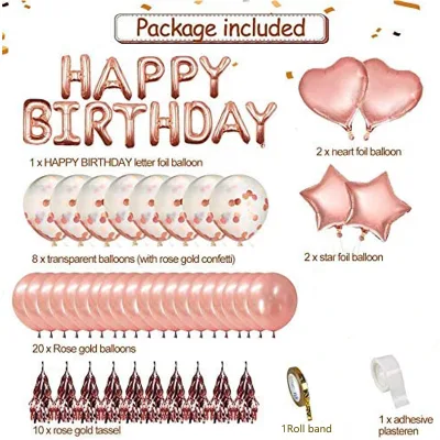 Kids Birthday Party Decorations for Girl Rose Gold Girl Baby Shower Decor Balloon Party Suppliers