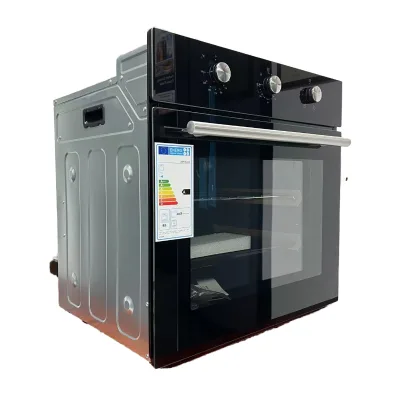 60cm Built-in Electric Convection Oven Grill 9 Functions 2 Push Knobs Glass Material Single Oven RV Hotel Use
