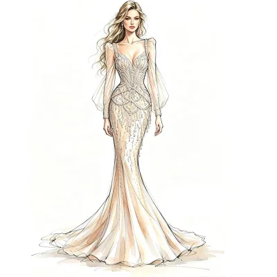 Exquisite Shiny Beaded Straight Evening Dress Modest V-neck Long Sleeve Wedding Party Gown 2026 Customized Stylish Prom Dresses