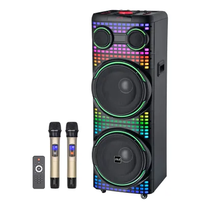 Party Speakers with Karaoke and Bass for Outdoor Karaoke Speaker Dual 12 Inches