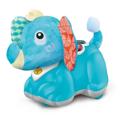 B/O Learning Appease Crawling Baby Elephant Plush Toy with Light Sound
