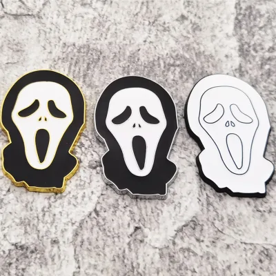 Spooky Grimace Metal Car Emblem Halloween Grimace Car Badge Noctilucent Scream Sticker