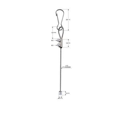 High Strength Safety Rope With Two Screws Fasten Safety Hanging Steel Wire Rope