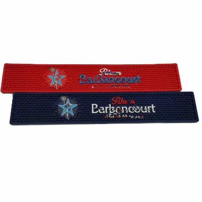 Custom Brand Logo Kitchen Cafe Restaurant Countertop Drip Water Non-slip PVC Rubber Bar Mat