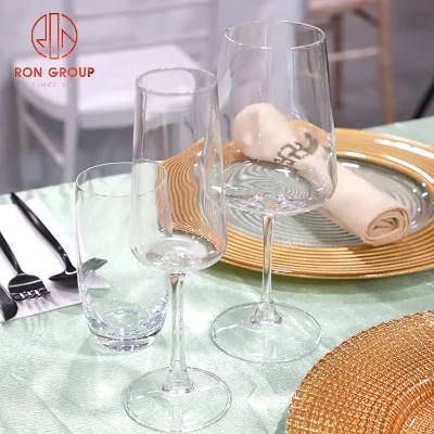 Crystal Lead-Free Clear Glassware Set with Customized Logo Stackable Luxury Wine Glasses for Weddings