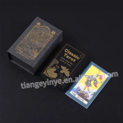 Manufacturer Gold Foil Custom Plastic Gold Tarot Cards With Guidebook