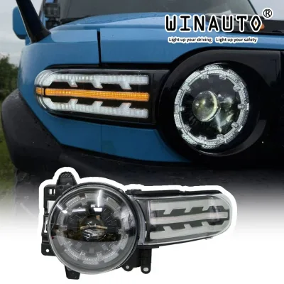 WINAUTO LED Head Lamp for Toyota FJ Cruiser 2007-2024 Modified Headlights With Daytime Running Light Plug And Play