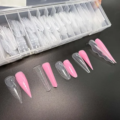 Super Popular Newest Wholesale Top and Bottom Butty Nail Form System Coffin Almond Dual Nail Forms for Nails