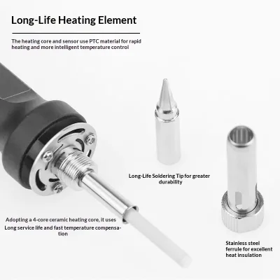 100W Intelligent Adjustable Temperature Digital Soldering Iron, High Power Electric Soldering Pen for Electronic Maintenance