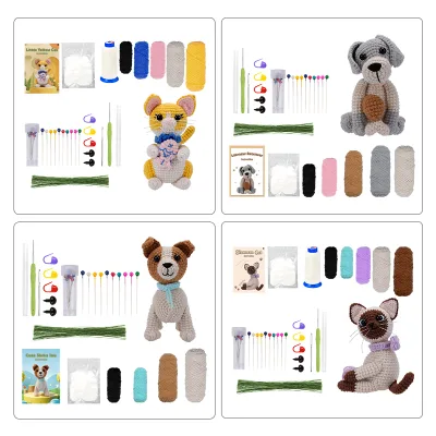 DIY Yarn Art and Craft Crochet with Animal Instruction Craft Kit for Children and Adults