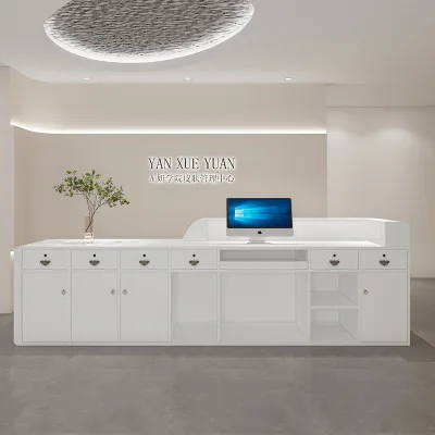 Customized Fashion Modern Design Long Reception Desk Office Reception Counter