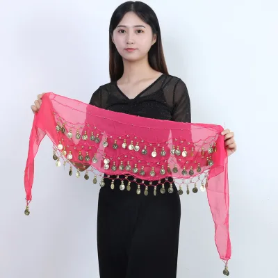 Belly Dance Waist Chain Triple Gold Belt Indian Dance Practice Performance Hip Scarf Scarf Clothing and Accessories